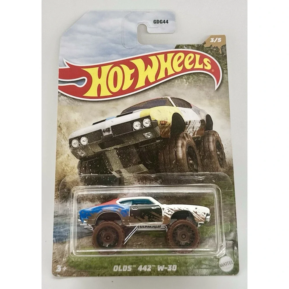 Hot Wheels Mud Runners Set 5 Unimog Land Cruiser Defender Jeepster Olds 442 1:64